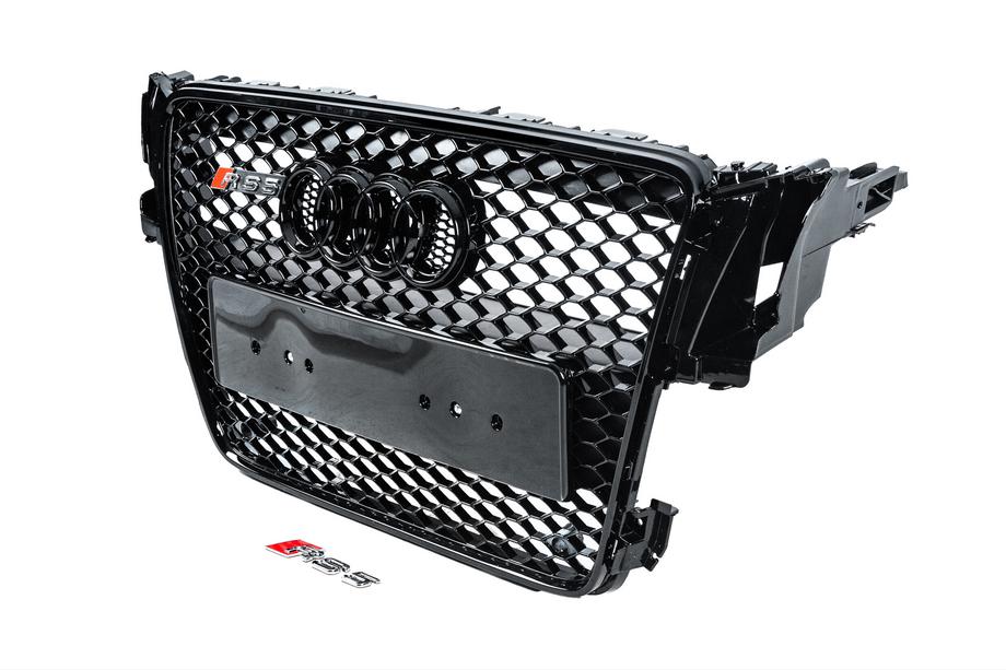 Audi A5 2007–2015 RS-style grille voorzijde (2007-2011, zwart) Foto 2