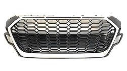 Audi A5 2016–2025 RS-style voorgrille (zonder logo, 2020-2025, zwart met chroom) foto 1
