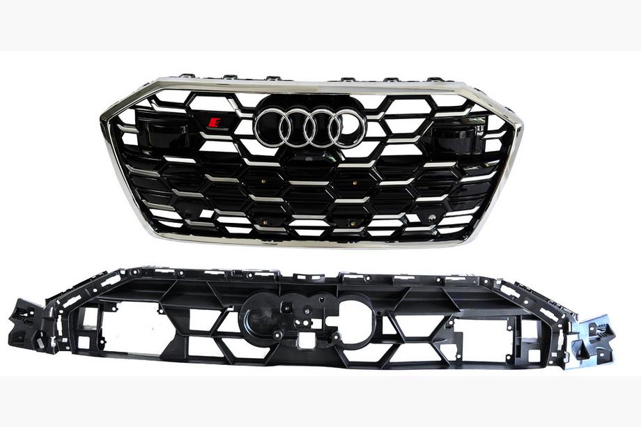 Audi A6 C8 2018–2025 RS-style voorgrille (2024- , grijs met chroom) Image