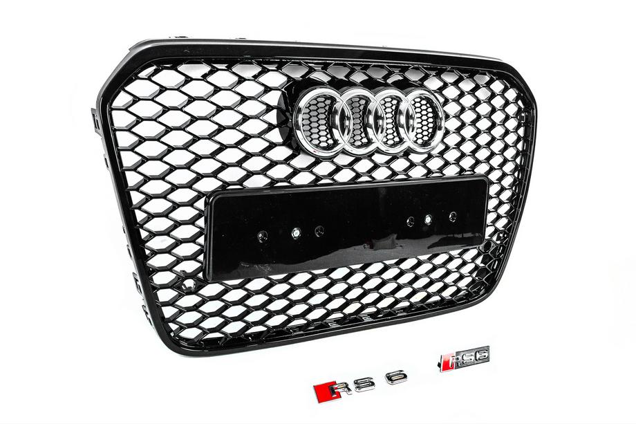 Audi A6 C7 2011–2018 Zwarte RS-style voorgrille (2011-2014) Foto 2