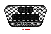 Audi A6 C7 2011–2017 Zwarte RS-style grille vóór met Quattro-logo (2011-2014) foto 4