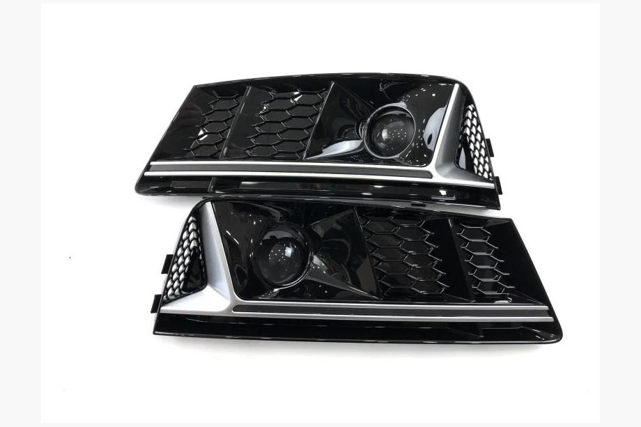 Audi A4 B9 2015–2024 Mistlampgrilles met opening RS-Style (2015-2019, 2 stuks, zwart) Foto 1
