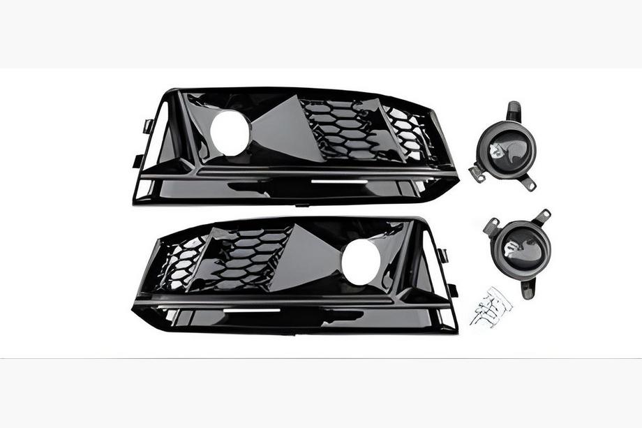 Audi A4 B9 2015–2024 Mistlampgrilles met mistlampen RS-Style (2015-2019, 2 stuks, zwart) Image