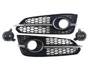 Audi A8 2010–2018 Mistlampgrilles met mistlampen (2014-2018, 2 stuks, zwart met grijs) foto 1