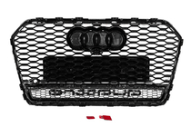 Audi A6 C7 2011–2017 Zwarte RS-style voorgrille met Quattro-opschrift (2014-2017) foto 4
