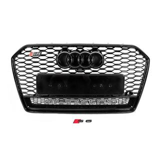 Zwarte RS-style voorgrille met Quattro-opschrift (2014-2017) foto 1