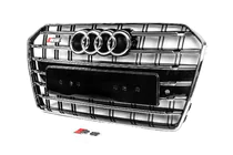 Audi A6 C7 2011–2017 Zwarte voorgrille met chromen omlijsting S-Style (2014-2017) foto 2