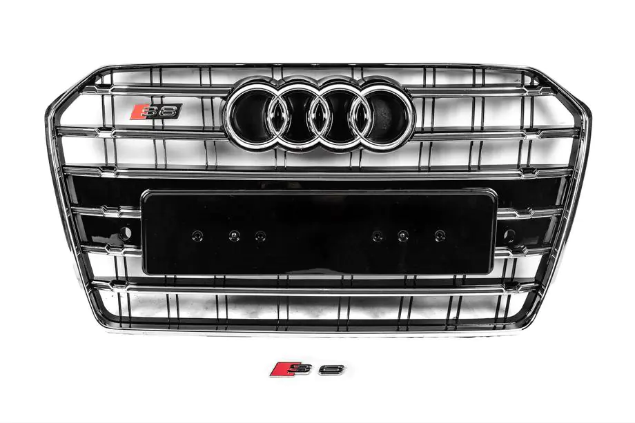 Audi A6 C7 2011–2017 Zwarte voorgrille met chromen omlijsting S-Style (2014-2017) Image