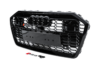 Audi A6 C8 2018–2025 RS-stijl grille (met ACC, zwart) foto 2