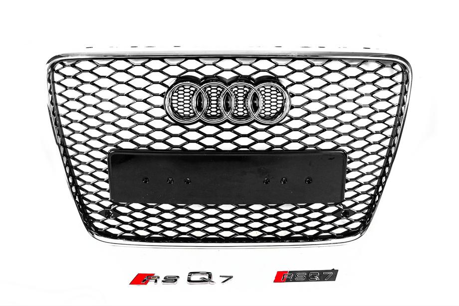 Audi Q7 2005–2015 Voorgrille RSQ-Style (zwart met chroom) Image