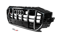 Audi Q8 2018– Voorgrille SQ-Style (2018-2023, zwart met chroom) foto 2