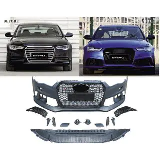 Voorbumper met zwarte RS6-Style grille (2014–2017) Audi A6 C7 2011–2018 foto 2