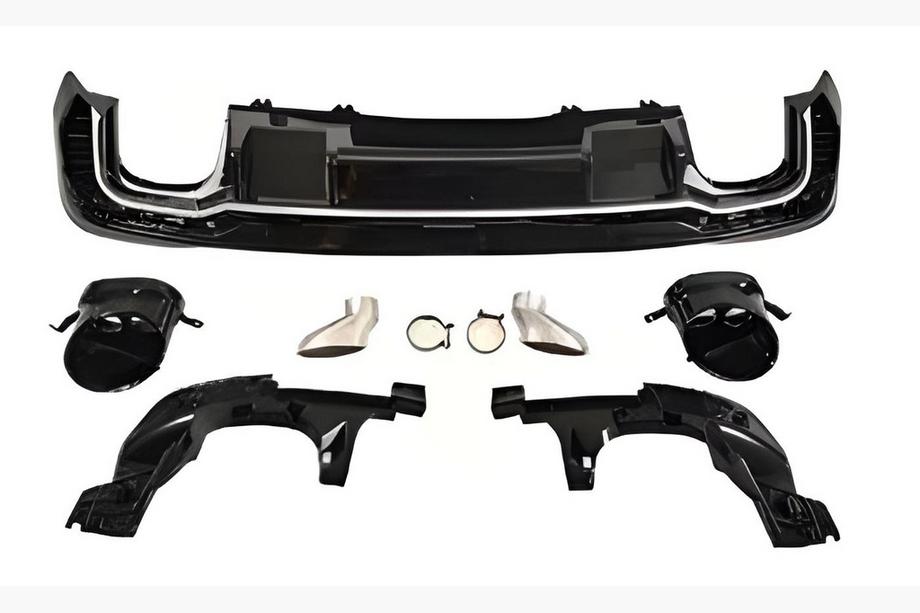 Audi A4 B9 2015–2024 Achterdiffuser met uitlaatsierstukken RS-Style V-1 (2019-2024) Image