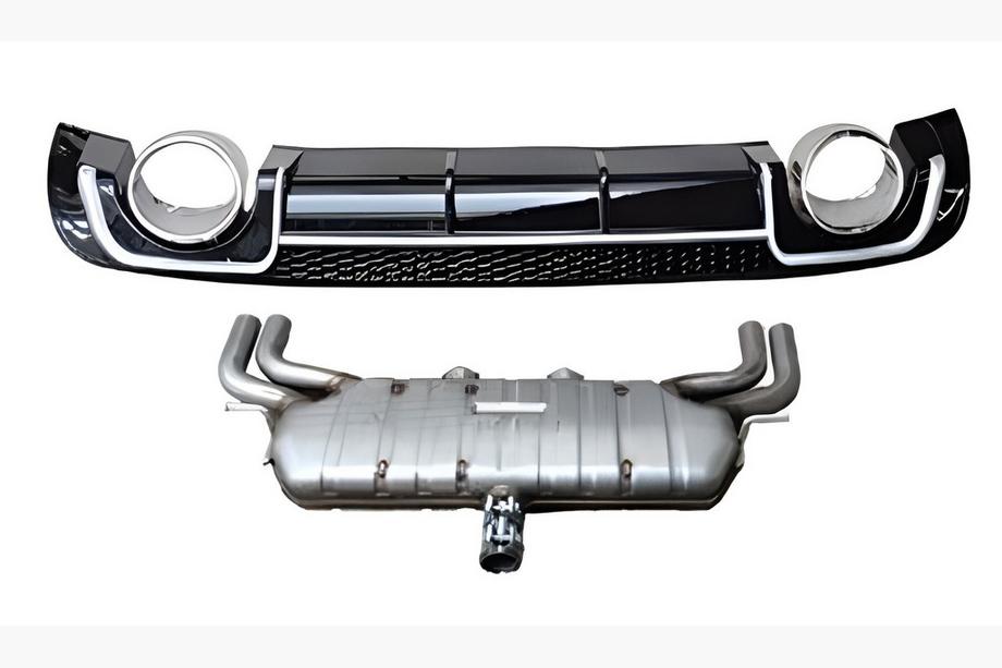 Audi A3 2012–2020 Achterdiffuser met uitlaatsierstukken V-2 (voor S/S-Line, 2012-2020) Image