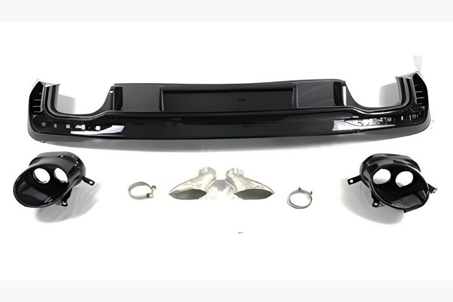 Audi A4 B9 2015–2024 Achterdiffuser met RS-Style V-2 uitlaatsierstukken (2019-2024) Image