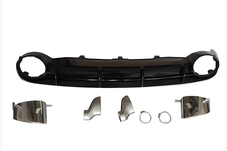 Audi A6 C7 2011–2017 Achterdiffuser met RS-Style V-1 uitlaatsierstukken (2011-2014) Image