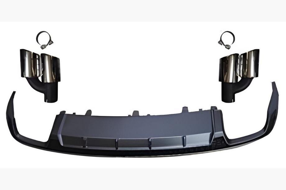 Audi A6 C7 2011–2017 Achterdiffuser met uitlaatsierstukken RS-Style V-3 (2014-2017) Image