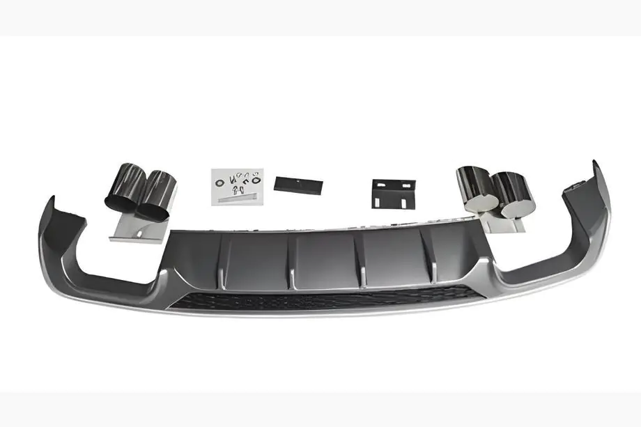 Audi A3 2012–2020 Achterdiffuser met uitlaatsierstukken V-2 (voor S/S-Line, 2016-2020) Image