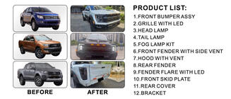 Ford Ranger 2011–2022 Carrosseriekit (F150 Raptor 2023 design) foto 3
