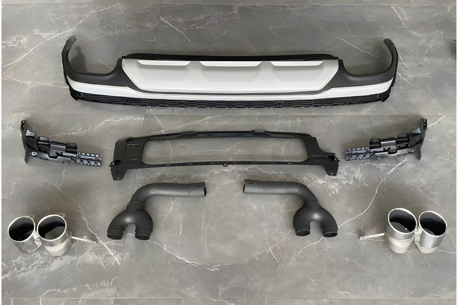 Audi Q7 2015–2026 Achterdiffuser met uitlaatsierstukken QRS-Style (2020+, Grijs) Image