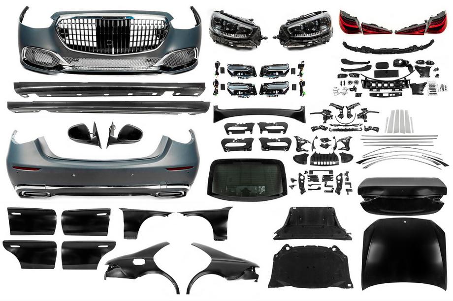 Mercedes S-class W221 2005–2013 W223 Maybach faceliftkit (met deurgrepen en inserts) Image