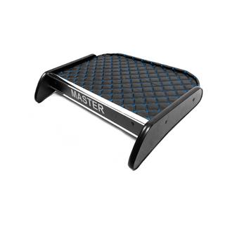 Dashboardplank (zwart met blauwe stiksels) foto 2