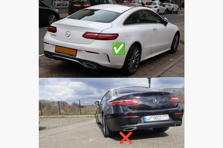 Mercedes E-Klasse Coupé C238 2016–2024 Achterdiffuser Black met uitlaatsierstukken Black (AMG53-design) Foto 4
