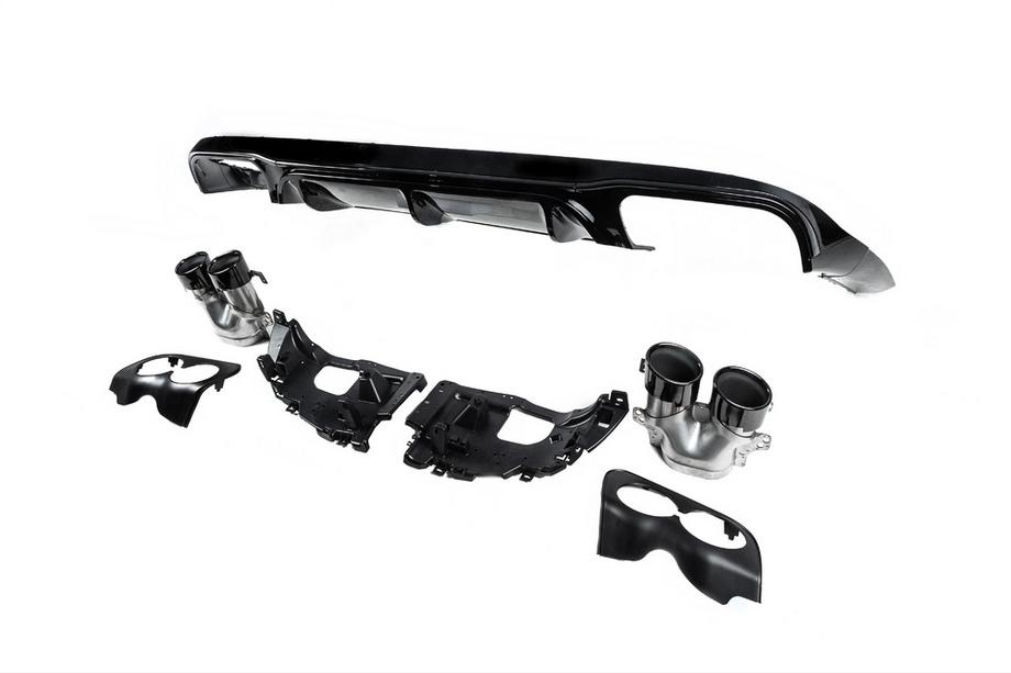 Mercedes E-Klasse Coupé C238 2016–2024 Achterdiffuser Black met uitlaatsierstukken Black (AMG53-design) Foto 5