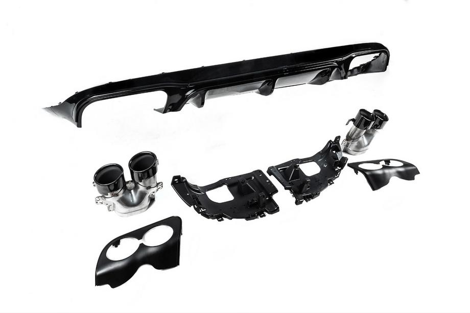 Mercedes E-Klasse Coupé C238 2016–2024 Achterdiffuser Black met uitlaatsierstukken Black (AMG53-design) Foto 6