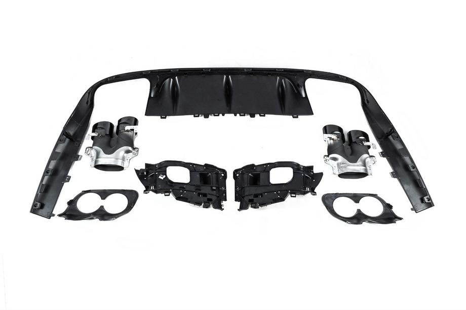 Mercedes E-Klasse Coupé C238 2016–2024 Achterdiffuser Black met uitlaatsierstukken Black (AMG53-design) Foto 7