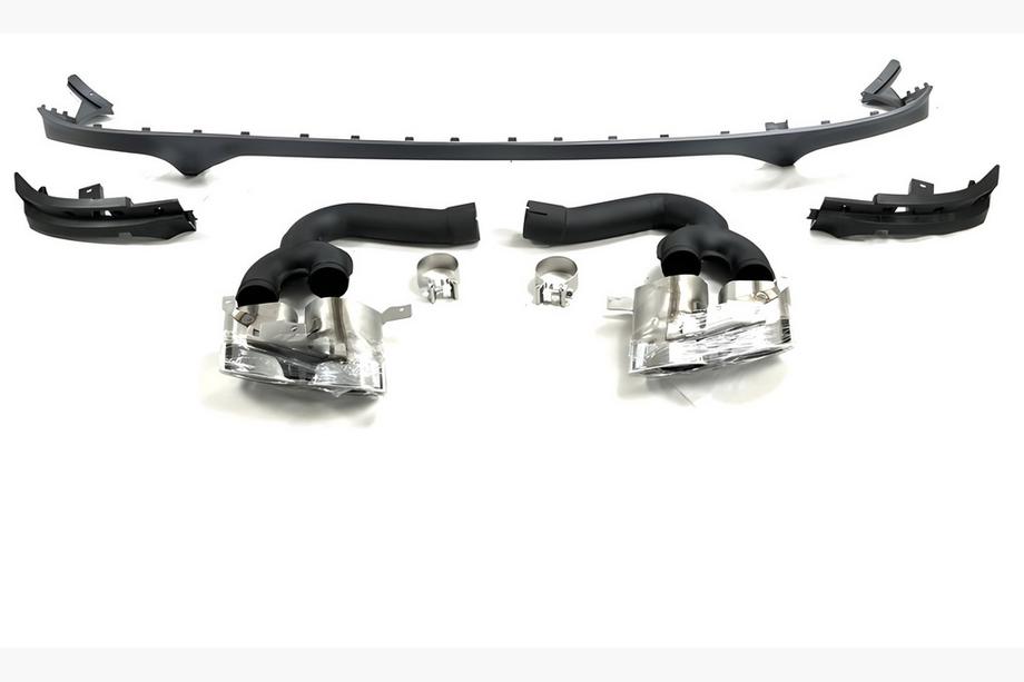 Audi Q8 2018– Achterdiffuser met QRS-Style uitlaattips (2018-2023, Zwart) Image