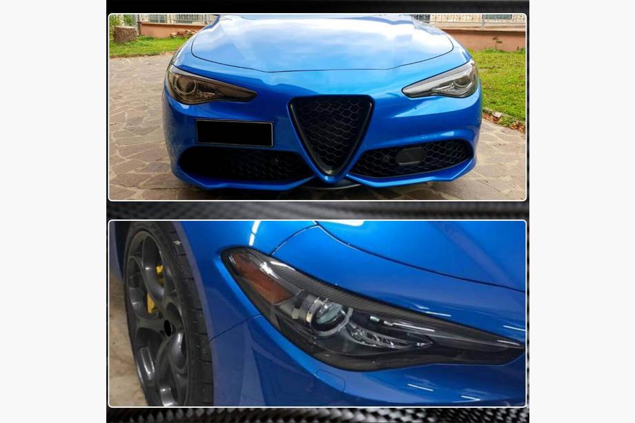 Alfa Romeo Giulia 2016–2022 Koplampwimpers (Dry Carbon) Foto 4