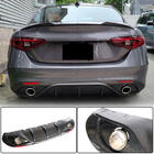 Alfa Romeo Giulia 2016–2022 Achterbumperdiffuser met uitlaatsierstukken V2 (voor Base, Carbon) foto 2