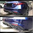 Alfa Romeo Giulia 2016–2022 Achterbumperdiffuser met uitlaatsierstukken V2 (voor Base, Carbon) foto 5