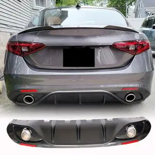 Achterbumperdiffuser met uitlaatsierstukken V2 (voor Base, Carbon) Alfa Romeo Giulia 2016–2022 foto 1