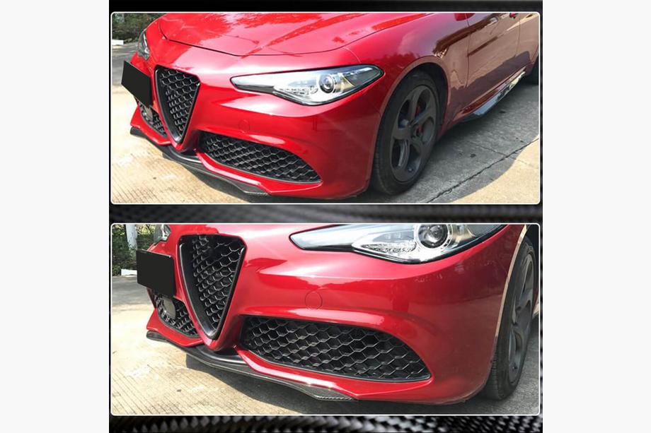 Alfa Romeo Giulia 2016–2022 Frontbumper lip (voor Sport, carbon) Foto 5