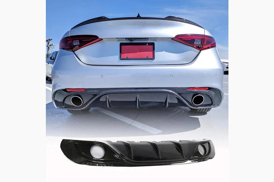 Alfa Romeo Giulia 2016–2022 Achterbumperdiffuser (voor Sport, carbon) Image
