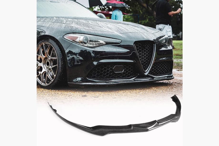 Alfa Romeo Giulia 2016–2022 Voorbumperlip Lip V2 (voor Sport, carbon) Image