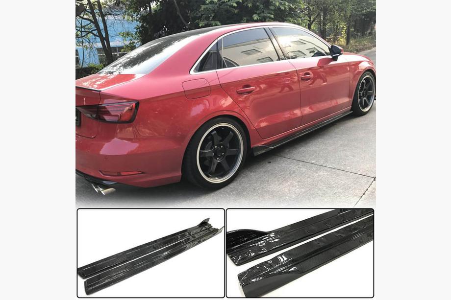 Audi A3 2012–2020 Zijskirts (voor Base Sedan, carbon) Image