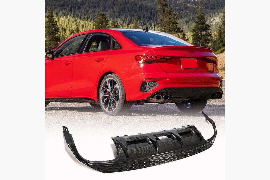Audi A3 2020– Achterbumper diffuser V2 (voor S-Line Sedan 2020-2023, carbon) Image