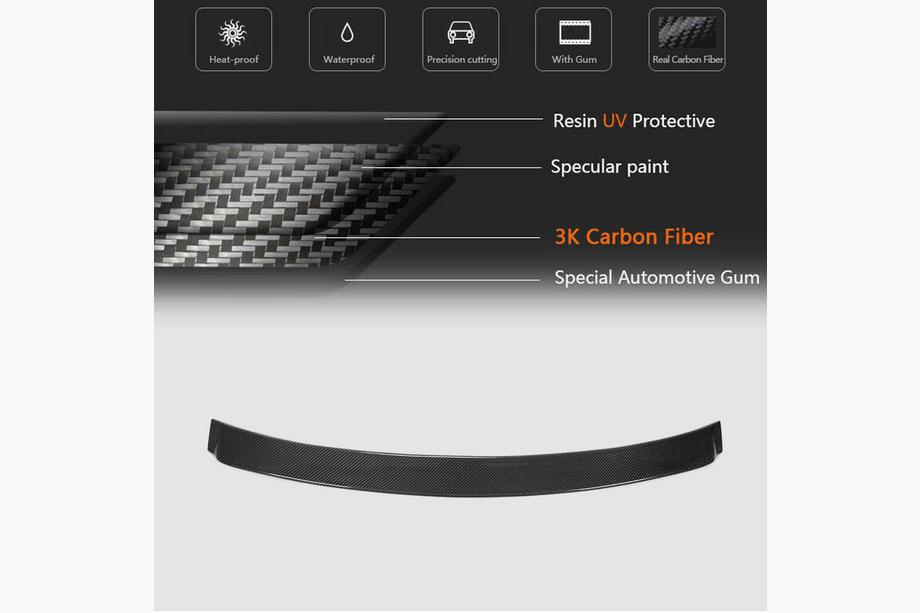 Audi A3 2012–2020 Achterruitspoiler V1 (voor Sedan, carbon) Foto 5