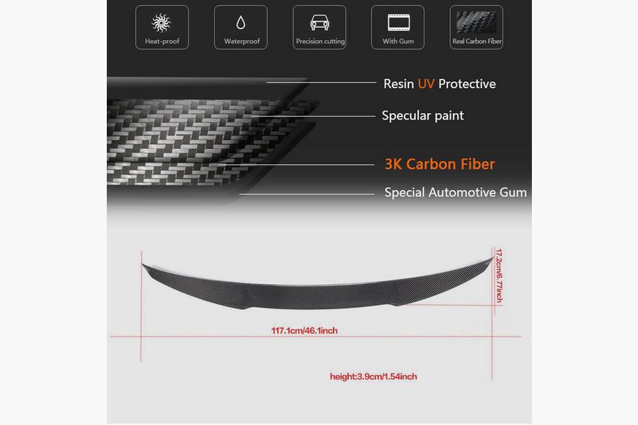 Audi A3 2012–2020 Spoiler V9 (voor Sedan, carbon) Foto 7