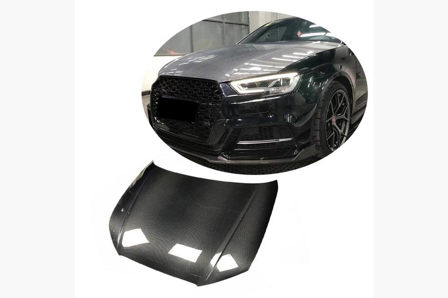 Audi A3 2012–2020 Motorkap V2 (voor Sedan 2012-2016, carbon) Foto 1