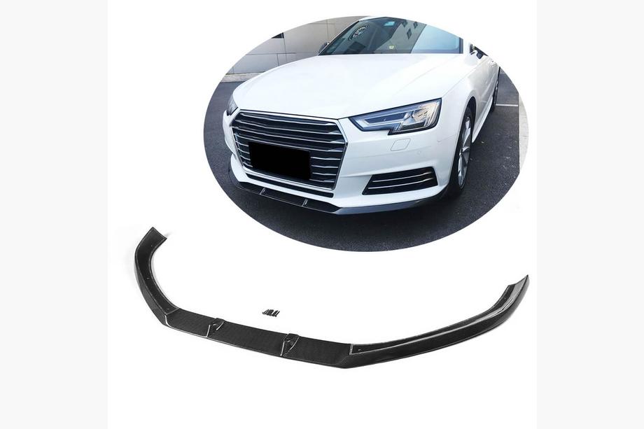 Audi A4 B9 2015–2024 Voorbumper lipspoiler Lip V1 (voor Base Sedan 2015-2019, carbon) Image
