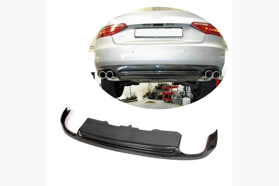Audi A5 2007–2015 Achterbumper diffuser (voor Base coupé/cabriolet 2007-2011, carbon) Image