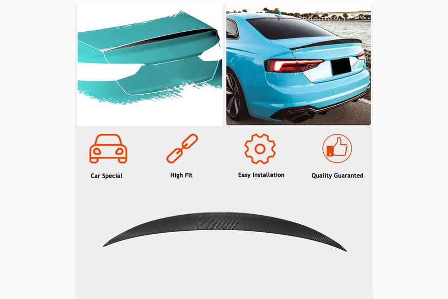 Audi A5 2016–2025 Spoiler V5 (voor coupé, carbon) Foto 2