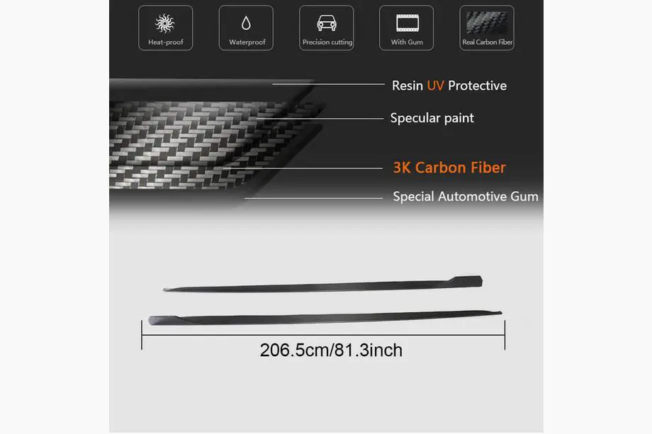 Audi A5 2016–2025 Side skirts 2016-2020 V2 (voor Sportback, carbon) Foto 7