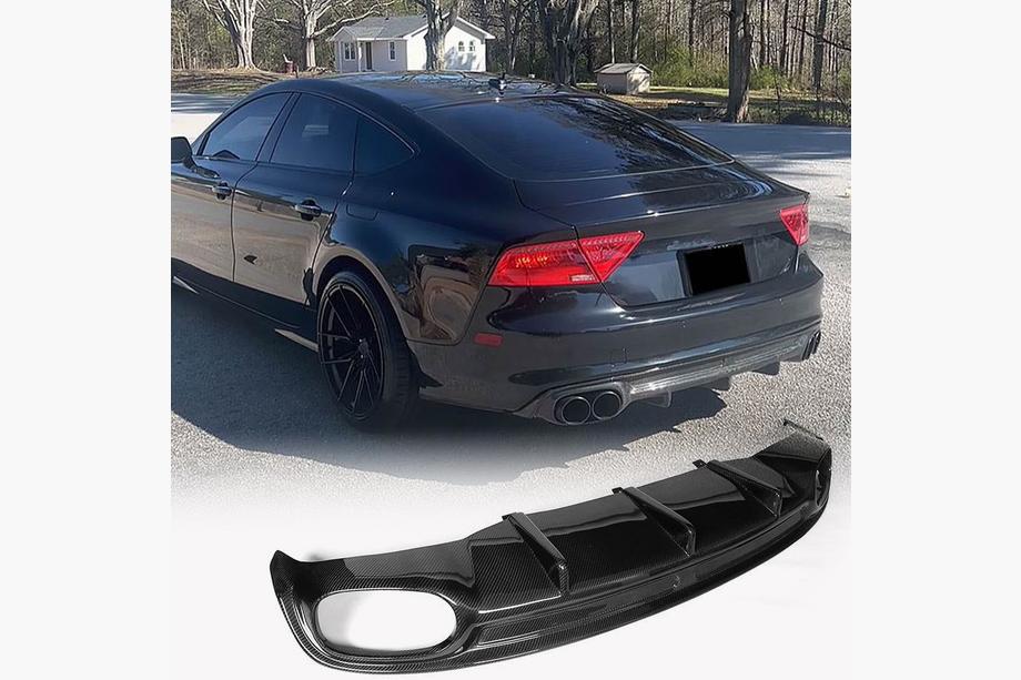Audi A7 2010–2018 Achterbumper diffuser V1 (voor S-Line, 2010-2014, kunststof) Image