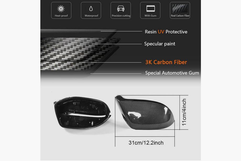 Audi A7 2010–2018 Vervanging buitenspiegelkappen, set (Carbon) V2 Foto 6