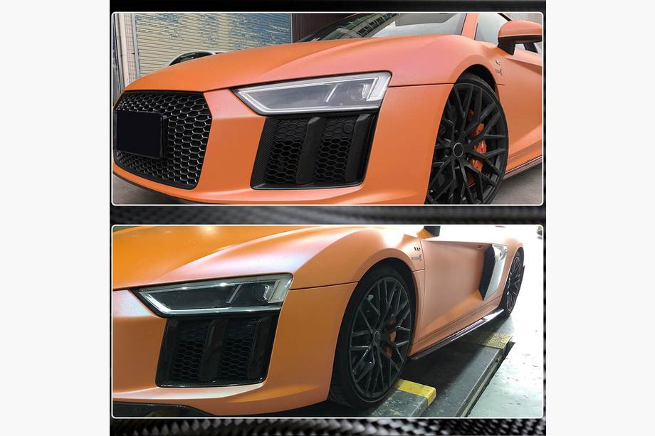 Audi R8 2015– Voorbumper frontlip V1 (2015-2020, carbon) Foto 4